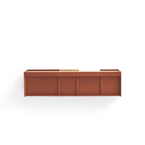 Consolle sospesa legno rovere e terracotta Otto 110x35 cm