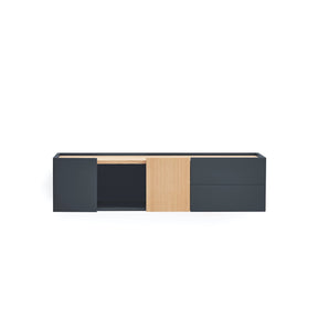 Consolle sospesa legno rovere e grigio antracite Otto 110x35 cm