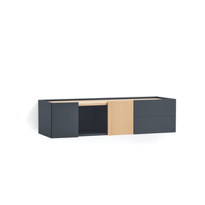 Consolle sospesa legno rovere e grigio antracite Otto 110x35 cm
