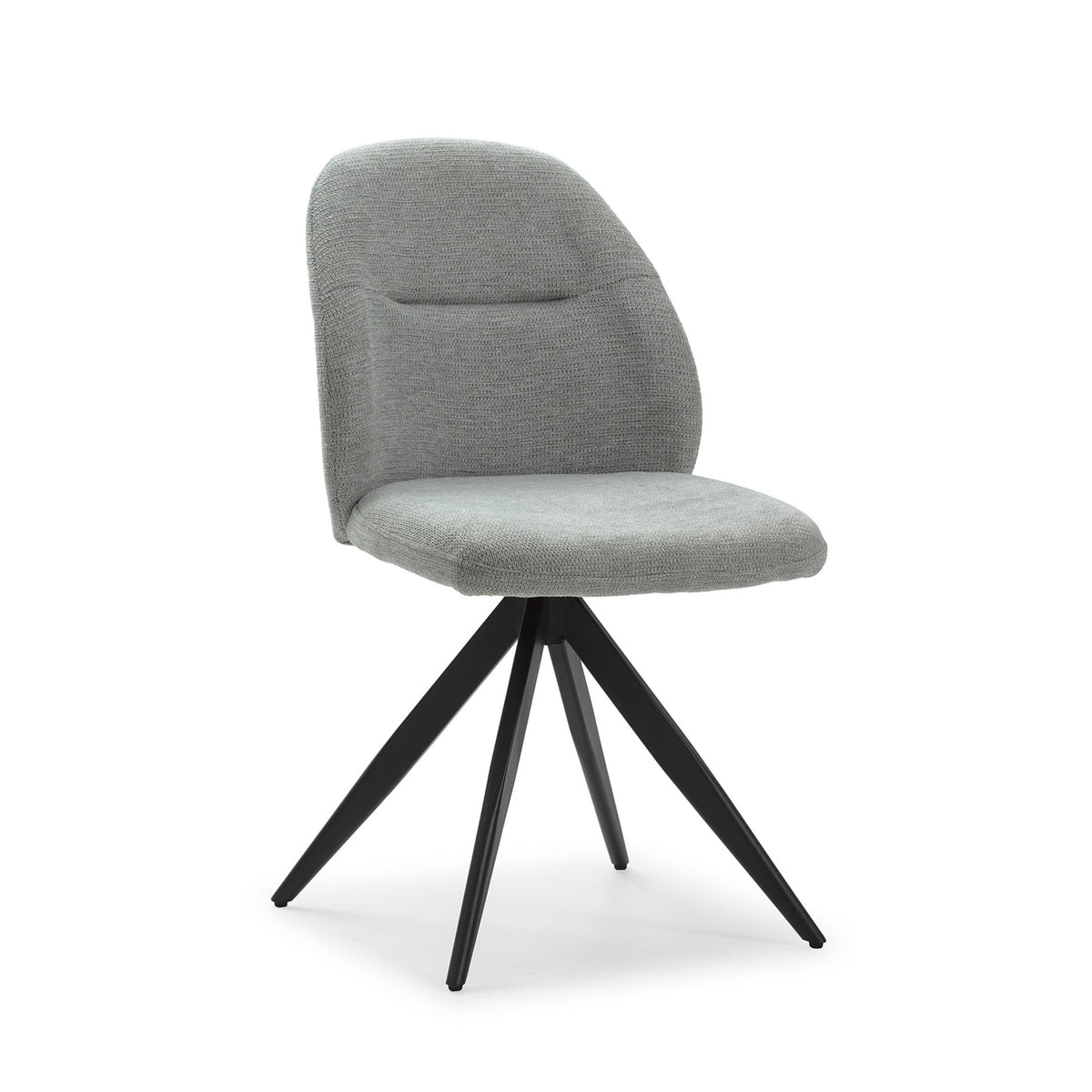 Set di 2 sedie girevoli in tessuto e metallo nero Tara 47x47 h85 cm