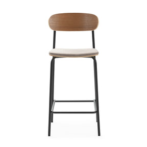 Set di 2 sgabelli in legno con seduta imbottita Adriana 41x48 h94 cm