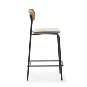 Set di 2 sgabelli in legno con seduta imbottita Adriana 41x48 h94 cm