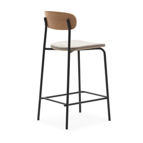 Set di 2 sgabelli in legno con seduta imbottita Adriana 41x48 h94 cm
