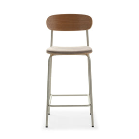 Set di 2 sgabelli in legno con seduta imbottita Adriana 41x48 h94 cm