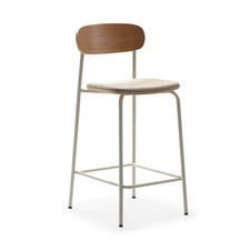 Set di 2 sgabelli in legno con seduta imbottita Adriana 41x48 h94 cm