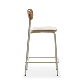 Set di 2 sgabelli in legno con seduta imbottita Adriana 41x48 h94 cm