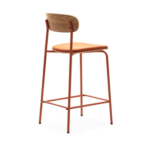 Set di 2 sgabelli in legno con seduta imbottita Adriana 41x48 h94 cm