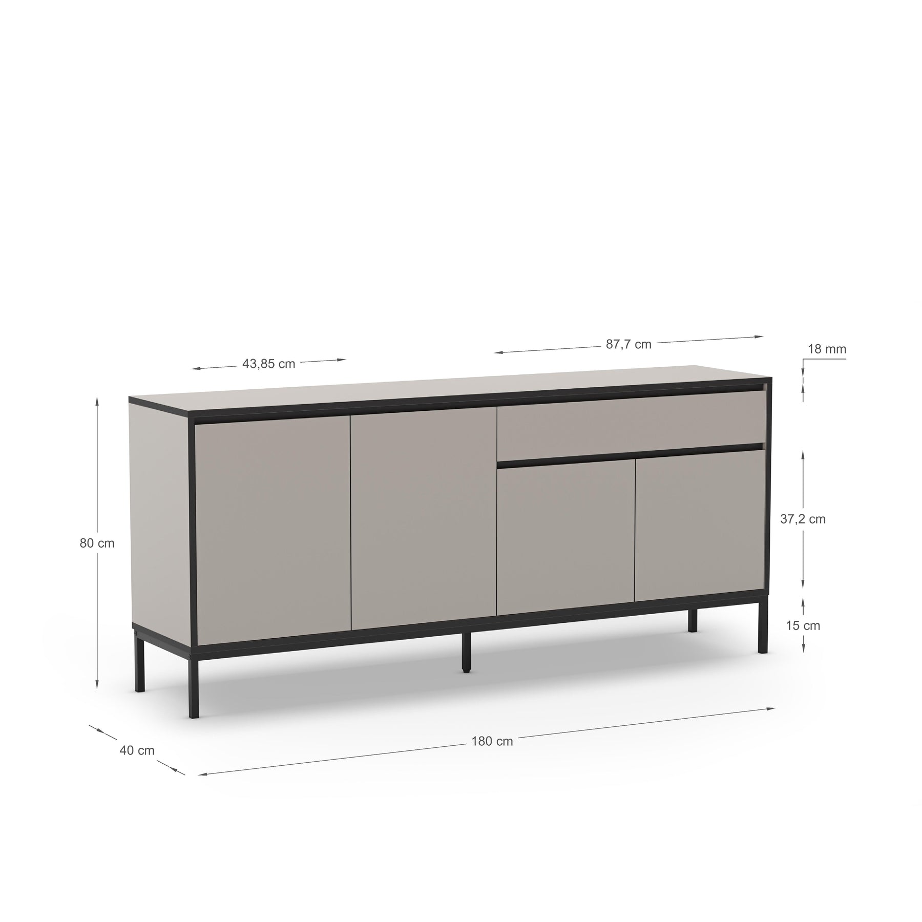 Madia 4 ante 1 cassetto Lory 40x80 cm