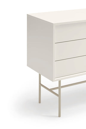 Cassettiera 3 cassetti e anta scorrevole laccata Nube di Teulat 140x91 cm
