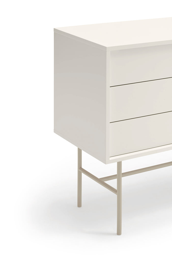 Cassettiera 3 cassetti e anta scorrevole laccata Nube di Teulat 140x91 cm