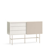 Cassettiera 3 cassetti e anta scorrevole laccata Nube di Teulat 140x91 cm
