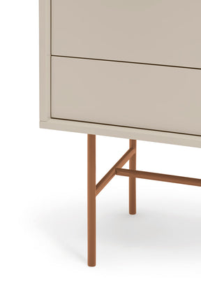 Cassettiera 3 cassetti e anta scorrevole laccata Nube di Teulat 140x91 cm