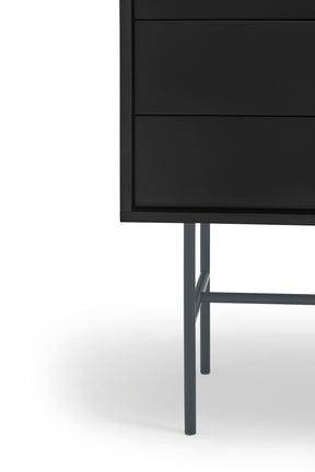 Credenza 4 cassetti anta scorrevole nero e grigio antracite Nube di Teulat 120x140