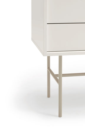 Credenza 4 cassetti anta scorrevole crema e sabbia Nube di Teulat 120x140