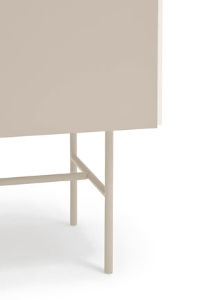 Credenza 4 cassetti anta scorrevole crema e sabbia Nube di Teulat 120x140