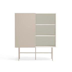 Credenza 4 cassetti anta scorrevole crema e sabbia Nube di Teulat 120x140