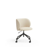 Sedia imbottita girevole con struttura in metallo su ruote Mogi di Teulat 59x53 h47 cm