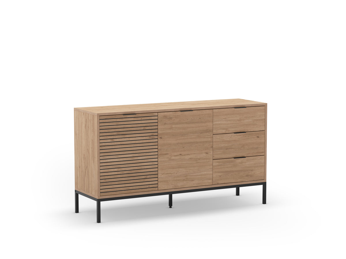 Madia 2 ante 3 cassetti rovere Ally 140x80 cm