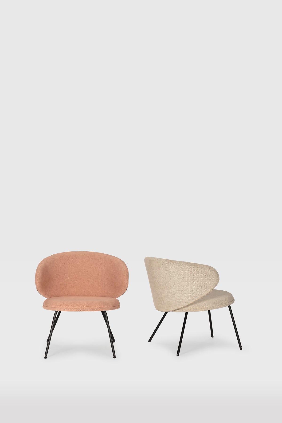 Sedia Lounge con gambe in metallo Raffaella 76x73 h77 cm