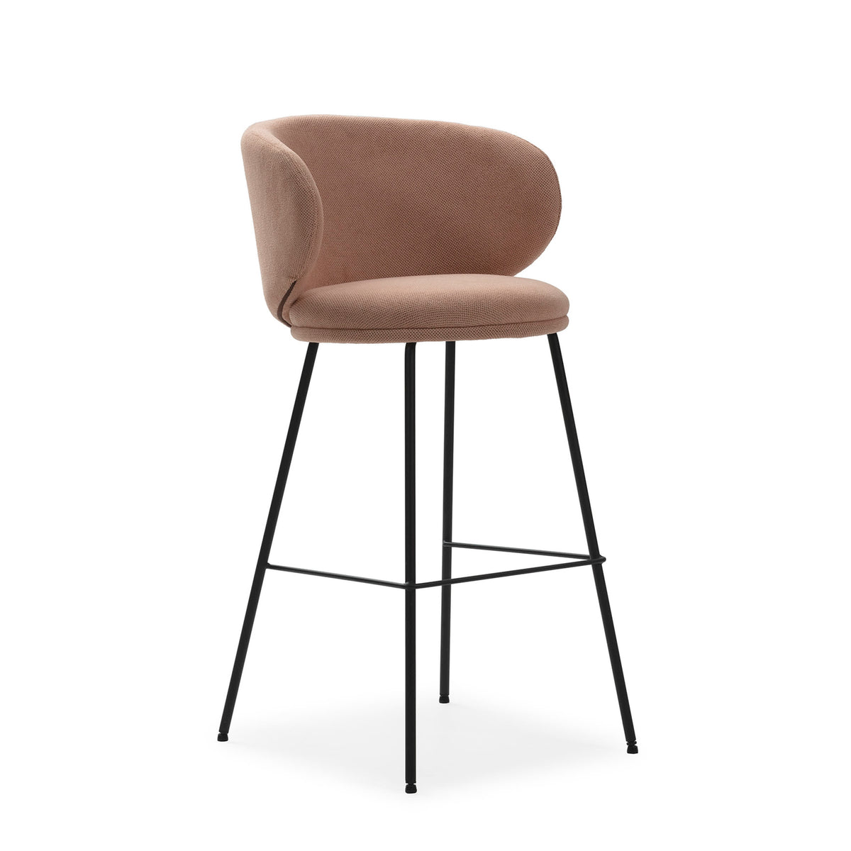 Set di 2 sgabelli in tessuto con gambe lunghe in metallo Raisa 54x51 h88 cm