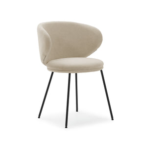 Set di 2 sedie in tessuto con gambe in metallo nero Lea 59x56 h77 cm