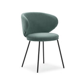 Set di 2 sedie in tessuto con gambe in metallo nero Lea 59x56 h77 cm