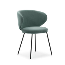 Set di 2 sedie in tessuto con gambe in metallo nero Lea 59x56 h77 cm