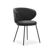 Set di 2 sedie in tessuto con gambe in metallo nero Lea 59x56 h77 cm