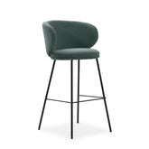 Set di 2 sgabelli in tessuto con gambe lunghe in metallo Raisa 54x51 h88 cm