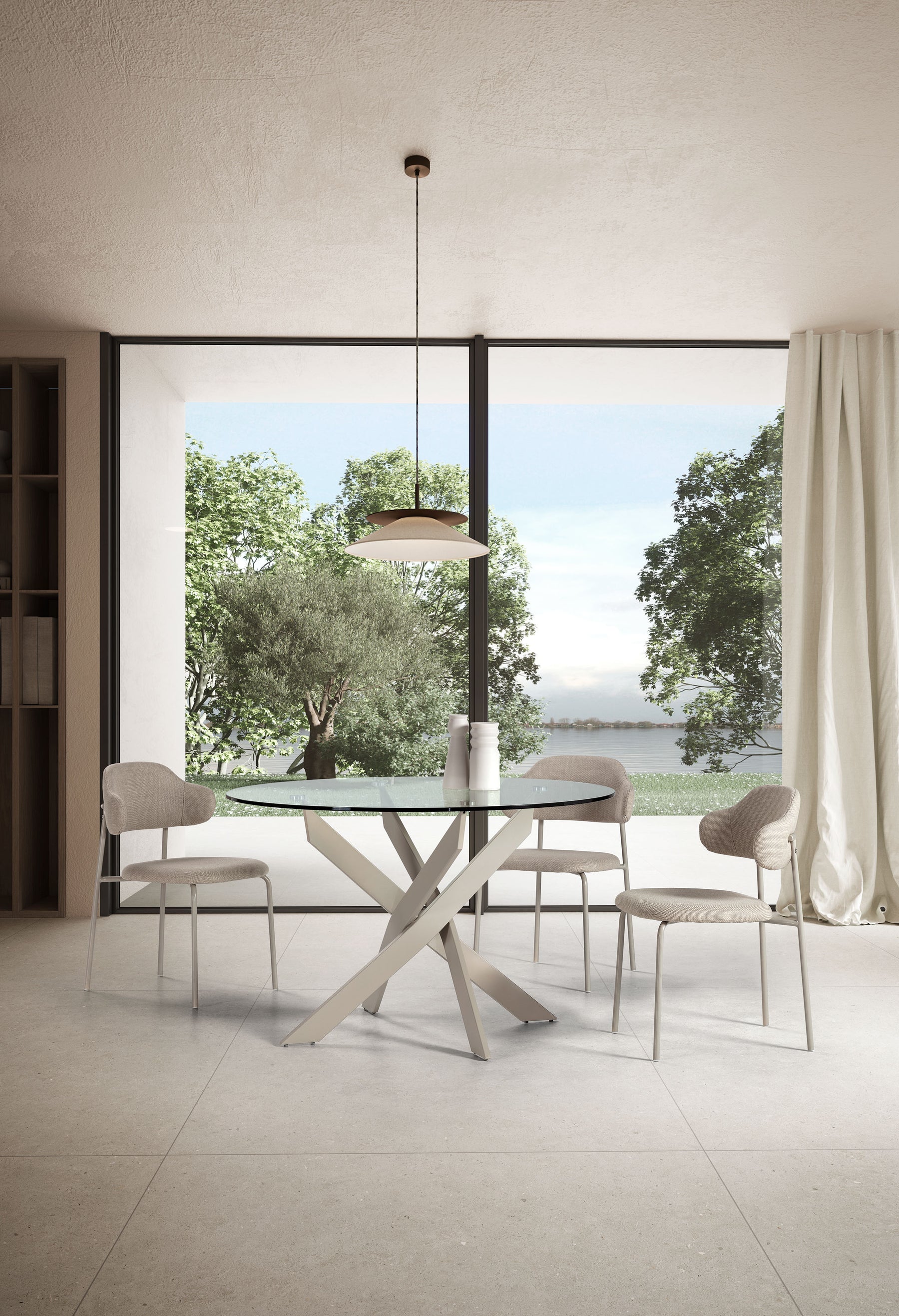 Tavolo rotondo in vetro Fyra 120x76 cm