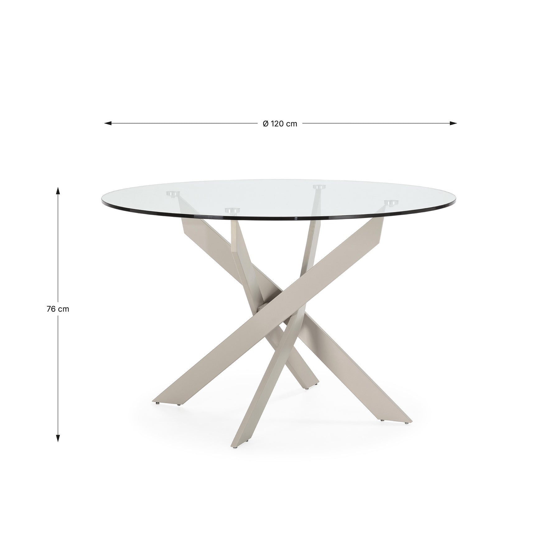 Tavolo rotondo in vetro Fyra 120x76 cm