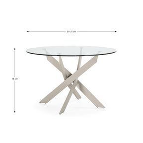 Tavolo rotondo in vetro Fyra 120x76 cm