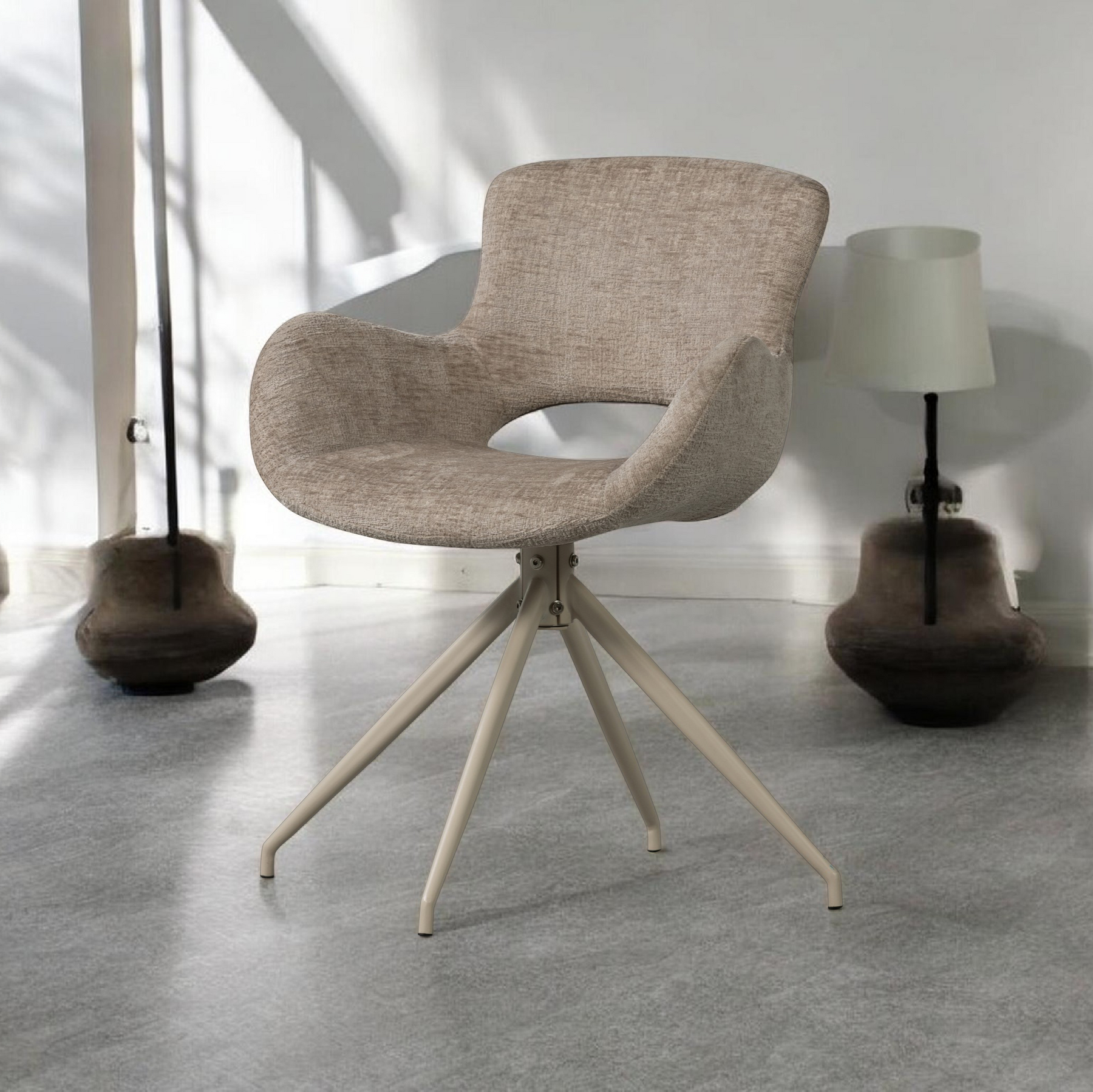 Set di 2 sedie da pranzo girevoli in velluto Eliva 58x58 cm