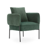 Poltrona in velluto a coste con gambe in metallo Arno 70x61 h72 cm