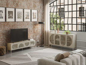 Mobile TV a 4 ante in metallo Diora 180x50 cm