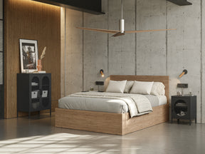 Credenza con 2 ante in rete e ripiani regolabili Diora 70x100 cm