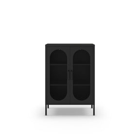 Credenza con 2 ante in rete e ripiani regolabili Diora 70x100 cm