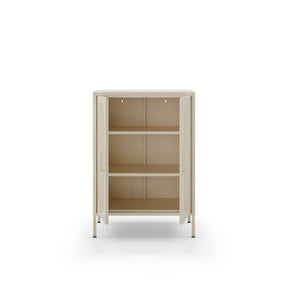 Credenza con 2 ante in rete e ripiani regolabili Diora 70x100 cm