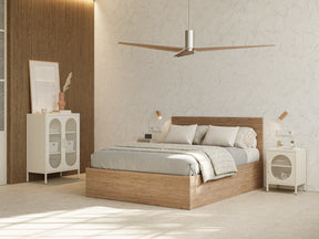 Credenza con 2 ante in rete e ripiani regolabili Diora 70x100 cm