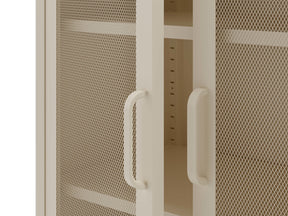 Credenza con 2 ante in rete e ripiani regolabili Diora 70x100 cm