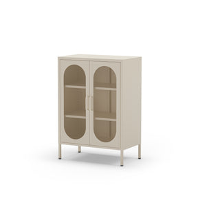 Credenza con 2 ante in rete e ripiani regolabili Diora 70x100 cm