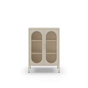 Credenza con 2 ante in rete e ripiani regolabili Diora 70x100 cm