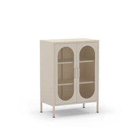 Credenza con 2 ante in rete e ripiani regolabili Diora 70x100 cm