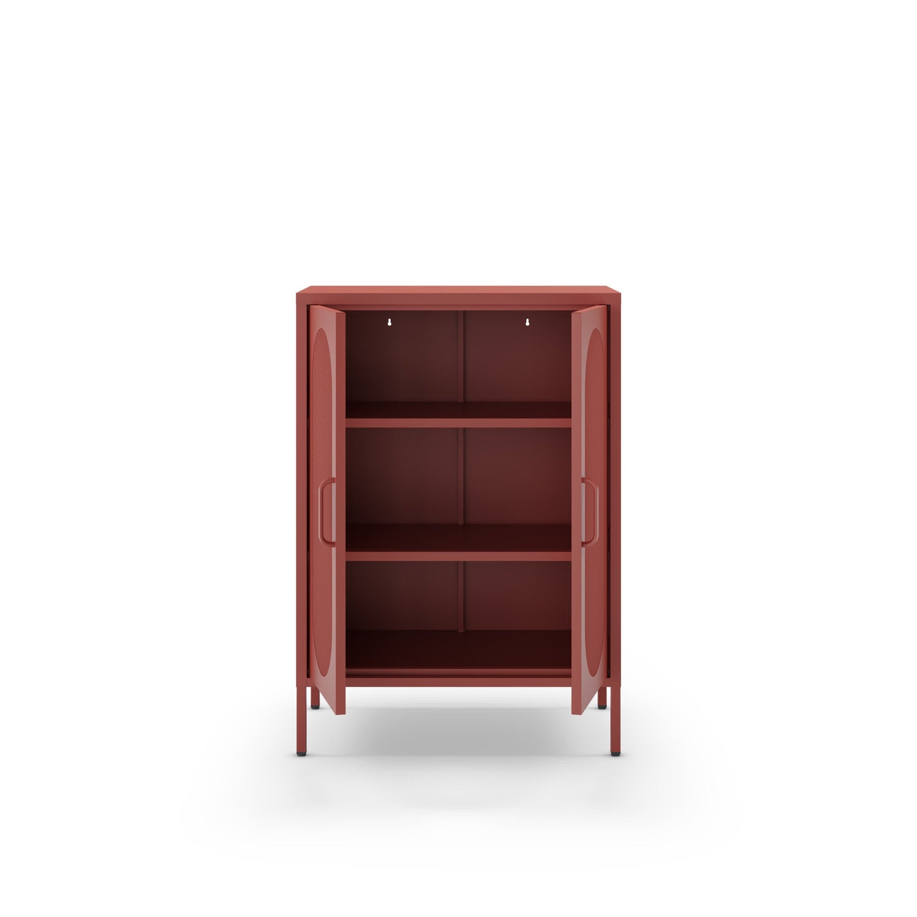 Credenza con 2 ante in rete e ripiani regolabili Diora 70x100 cm