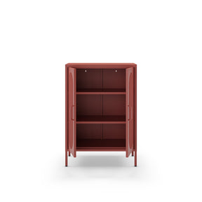 Credenza con 2 ante in rete e ripiani regolabili Diora 70x100 cm