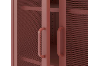 Credenza con 2 ante in rete e ripiani regolabili Diora 70x100 cm