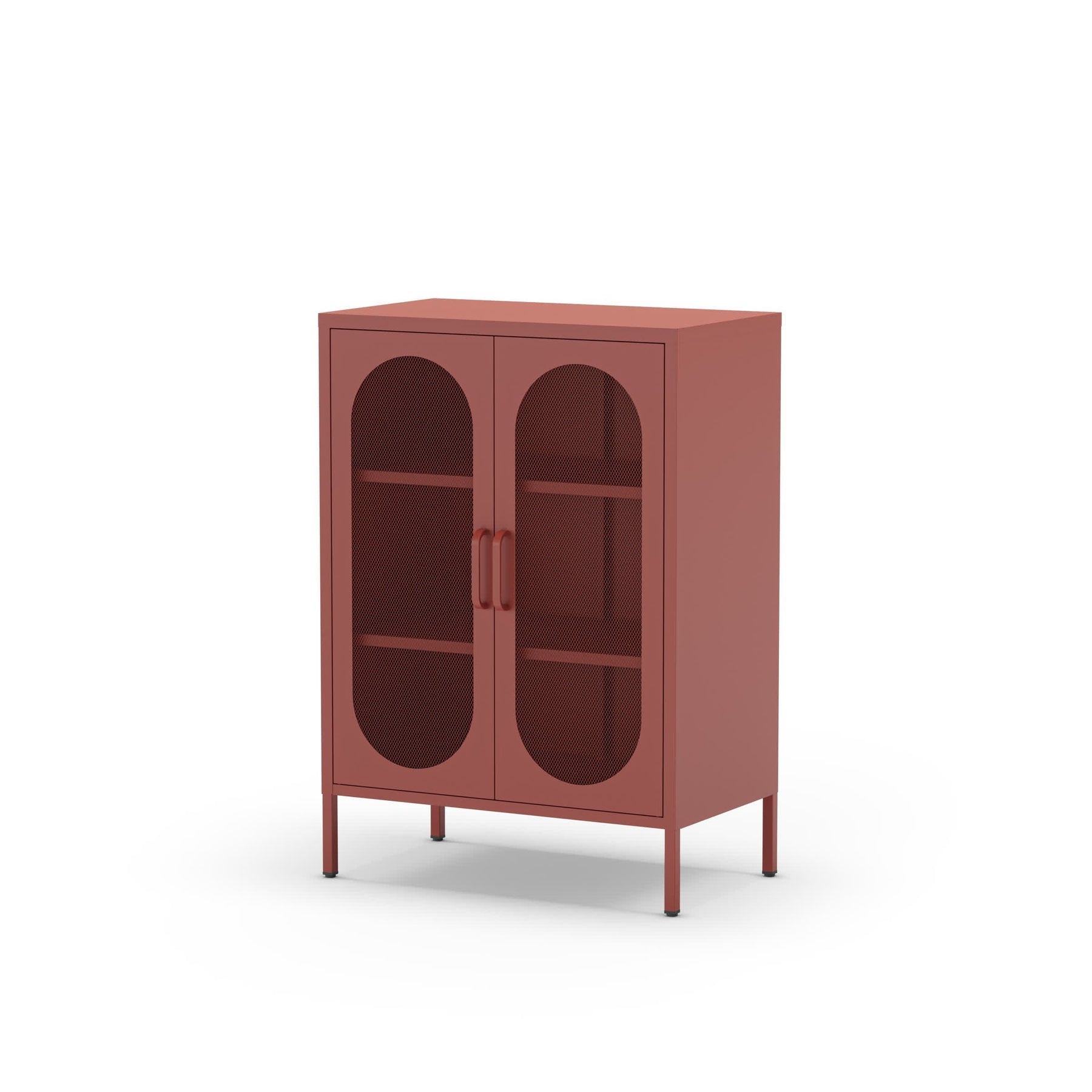Credenza con 2 ante in rete e ripiani regolabili Diora 70x100 cm