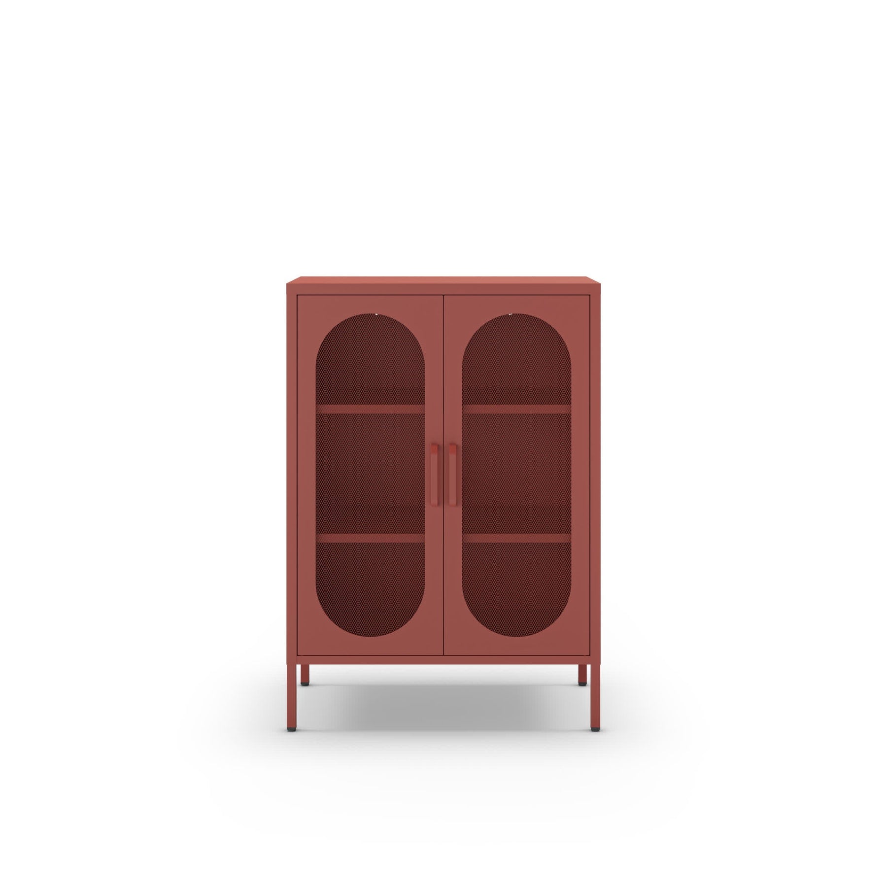 Credenza con 2 ante in rete e ripiani regolabili Diora 70x100 cm