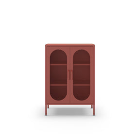 Credenza con 2 ante in rete e ripiani regolabili Diora 70x100 cm