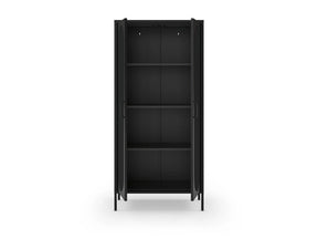 Credenza in metallo con 2 ante in rete e ripiani regolabili Diora 40x170 cm